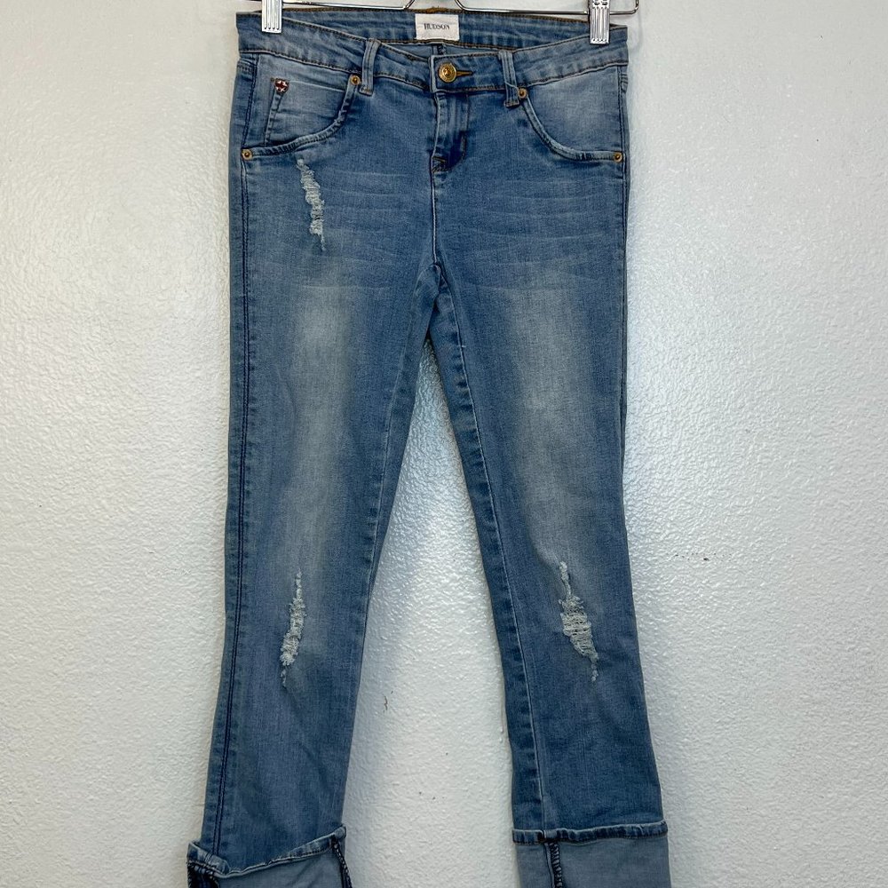 Hudson Girls Distressed Jeans CPSIA 2008 Size 16 Cuffed